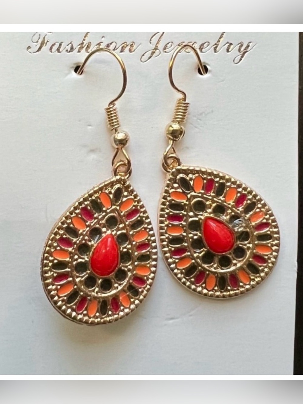 NWT Boho Style Mosaic Beaded Earrings